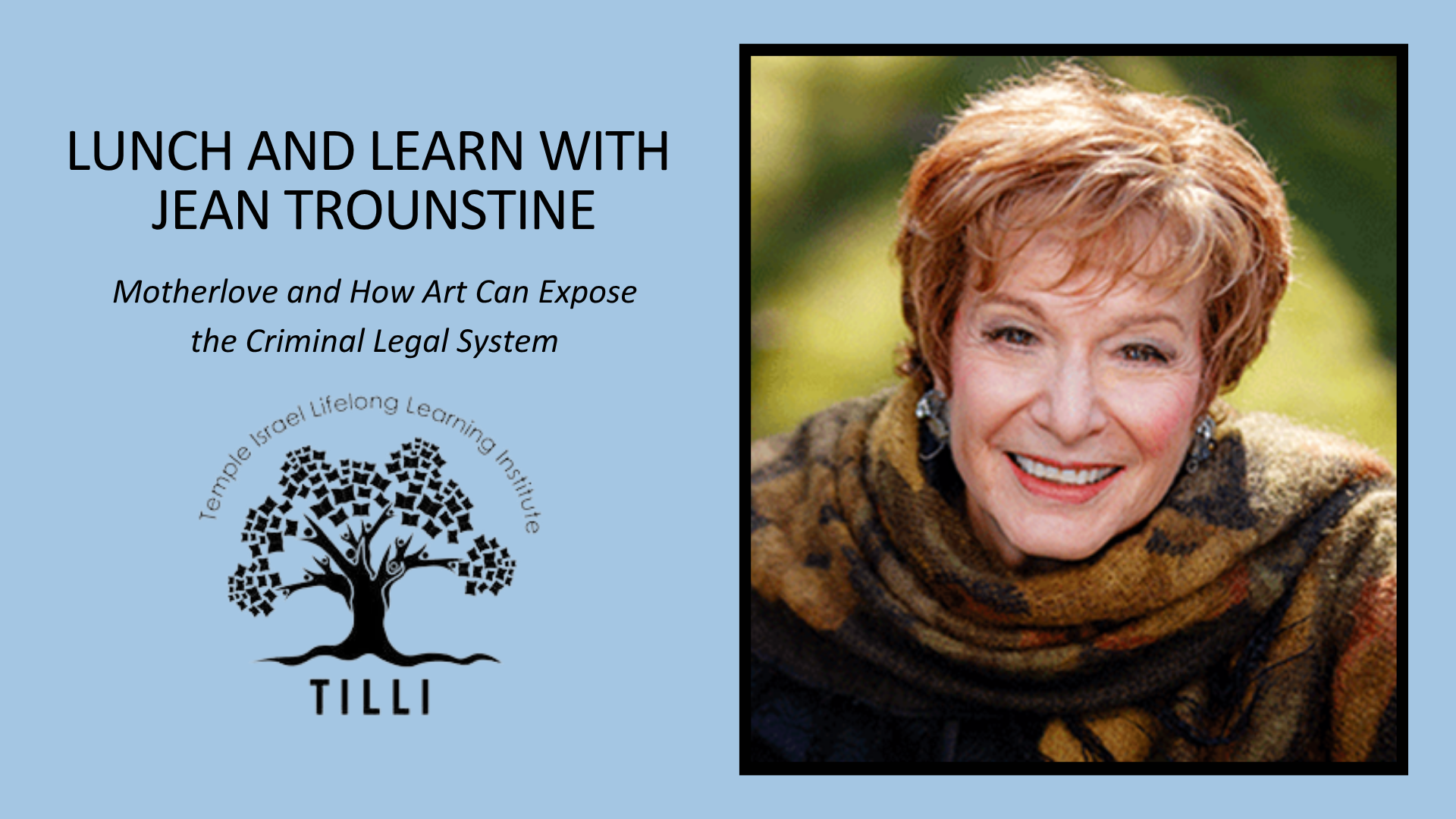 TILLI Fall 2025 Lunch and Learn Lecture Series: Jean Trounstine